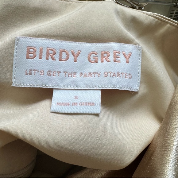 NWT Birdy Grey Lydia Shiny Satin Maxi Dress Gown Size Small - Picture 12 of 14